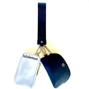 Lululemon Dual Pouch Wristlet Blue Linen/True Navy